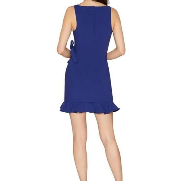 Likely Penny Ruffle Wrap Mini V Neck Dress Blue 2 - Picture 2 of 8